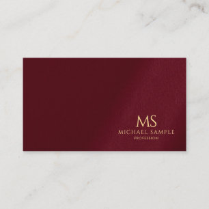 Carte De Visite Texte doré stylé Monogramme Luxe Premium Épais