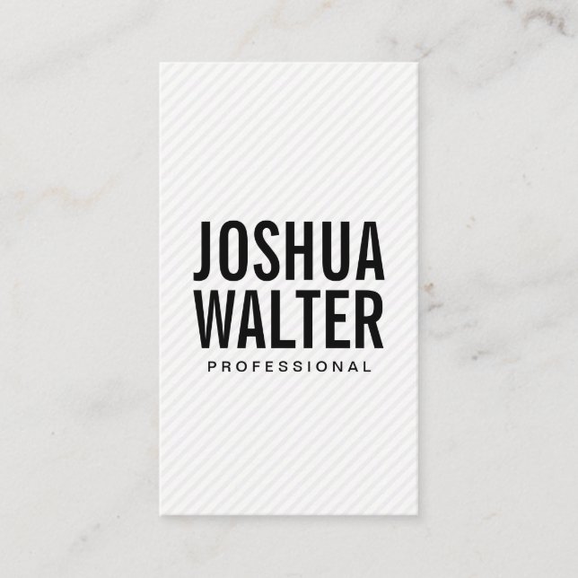 Carte De Visite Texte en gras simple avec bandes (Devant)