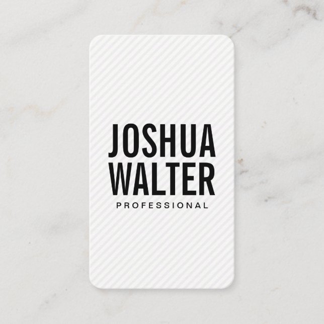 Carte De Visite Texte en gras simple avec bandes (Devant)