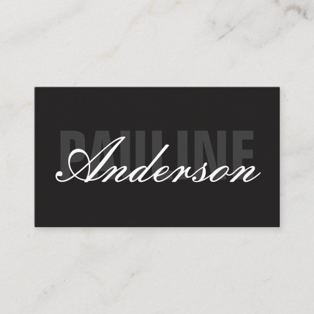 Carte De Visite Texte gras et élégant (Devant)