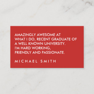 Carte De Visite Texte gras minimaliste