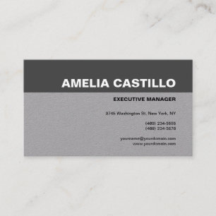 Carte De Visite Texte Gras moderne Gris clair contemporain Gris ha