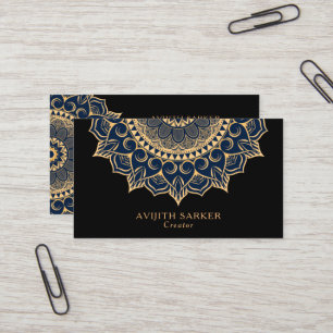 Carte De Visite Texte personnalisé avec mandala de luxe
