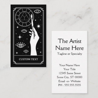 Carte De Visite texte personnalisé de l'artiste tarot