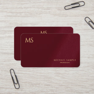 Carte De Visite Texte personnalisé en or style luxueux Monogramme