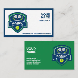 Carte De Visite 🎾Texte personnalisé, entraîneur de padel