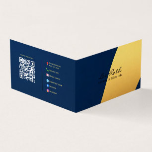 Carte De Visite Texte personnalisé et code QR Contact complet