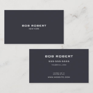 Carte De Visite TEXTE PERSONNALISÉ - Gris solide minimaliste