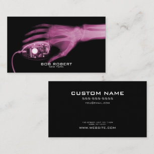 Carte De Visite TEXTE PERSONNALISÉ - Squelette X-Ray Main et souri