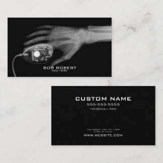 Carte De Visite TEXTE PERSONNALISÉ - Squelette X-Ray Main et souri