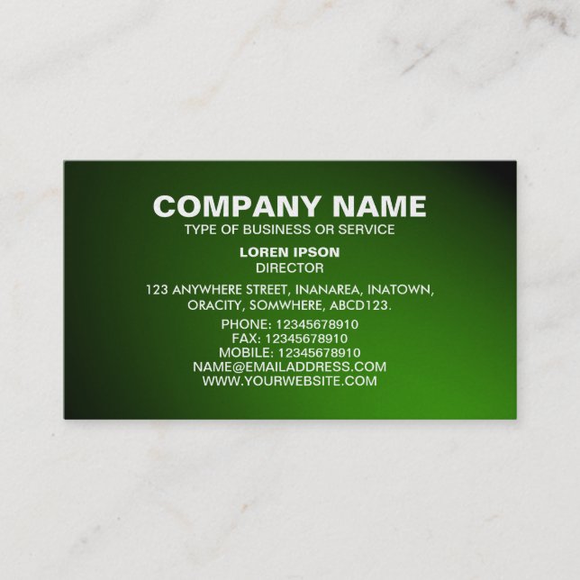 Carte De Visite Texte simple 06 - Spotlit - Vert (Or) (Devant)