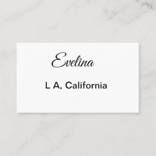 Carte De Visite Texte simple minimal ajoutez votre nom lieu ville