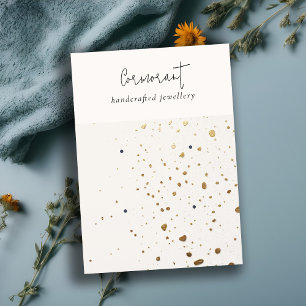 Carte De Visite Texture blanche 2 Porte-oreilles en or chic tressé