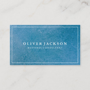 Carte De Visite Texture bleue simple avec bordure blanche minimali