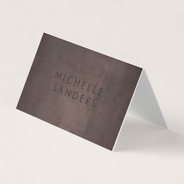 Carte De Visite Texture Brown lisse | Arrière - plan simple (Devant)