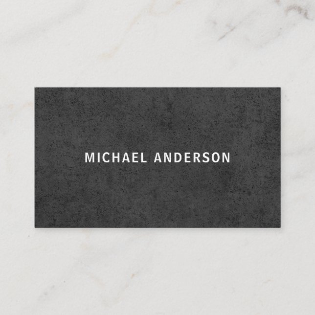 Carte De Visite Texture brute minimale masculine sombre moderne (Devant)