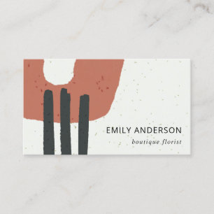 CARTE DE VISITE TEXTURE CERAMIQUE ABSTRAITE DE MODE TERRACOTTA