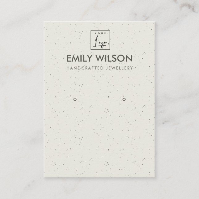 CARTE DE VISITE TEXTURE CÉRAMIQUE GRIS DOUX REGARDER AFFICHER LOGO (Devant)