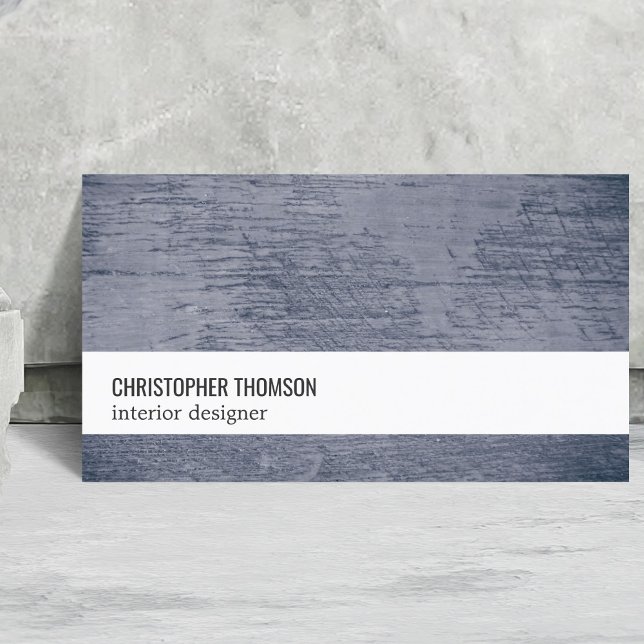 Carte De Visite Texture Cool moderne bleu blanc Concepteur intérie (Créateur téléchargé)