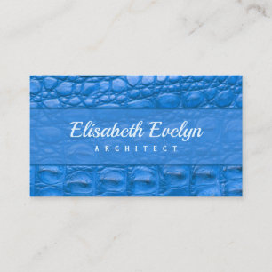 Carte De Visite Texture crocodile, couleur bleue