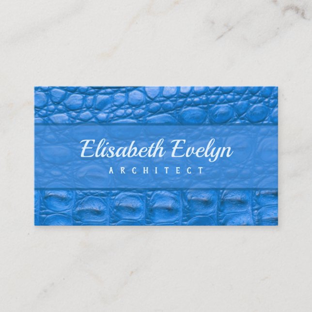 Carte De Visite Texture crocodile, couleur bleue (Devant)