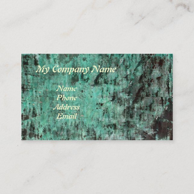 Carte De Visite Texture de cuivre verte de patine (Devant)