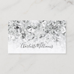 Carte De Visite Texture de Diamant Blanc Unique