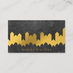 Carte De Visite Texture de feuille d'or Formes Lux Slate