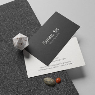 Carte De Visite Texture de lin noir Spa naturel