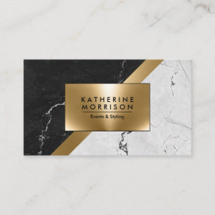 Carte De Visite Texture de marbre et or
