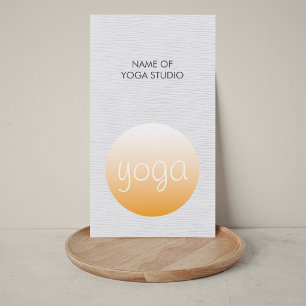 Carte De Visite Texture Élégant Moderne Blanc Professeur de Yoga O
