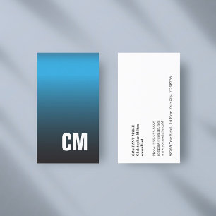 Carte De Visite Texture élégante moderne Monogramme bleu Consultan