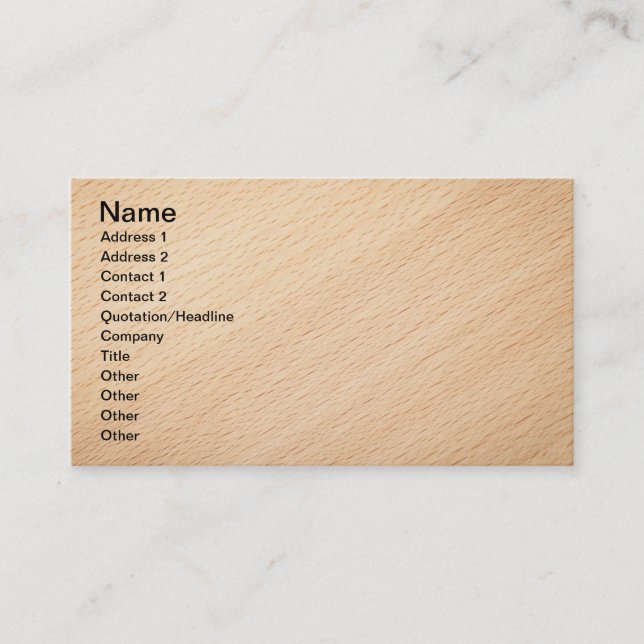Carte De Visite Texture en bois de hêtre pour l'arrière - plan 2 (Devant)