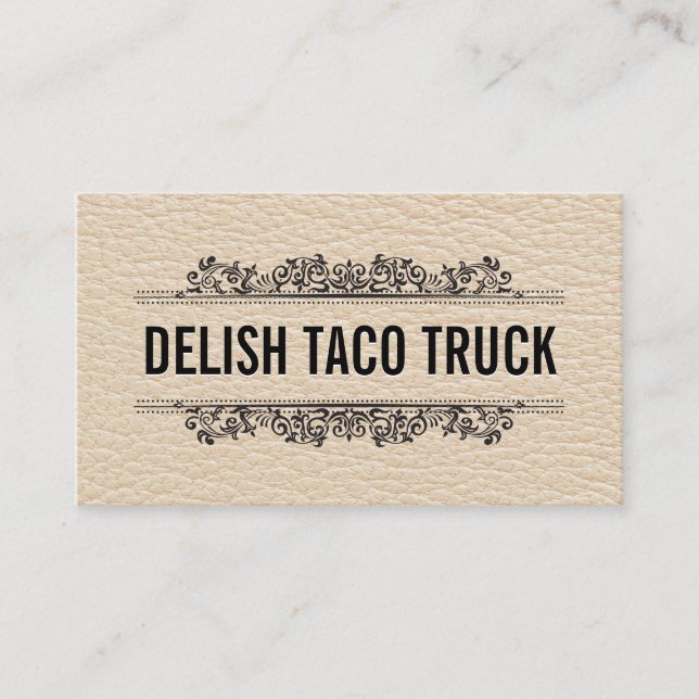 Carte De Visite Texture en cuir | Éléments d'organisation (Devant)