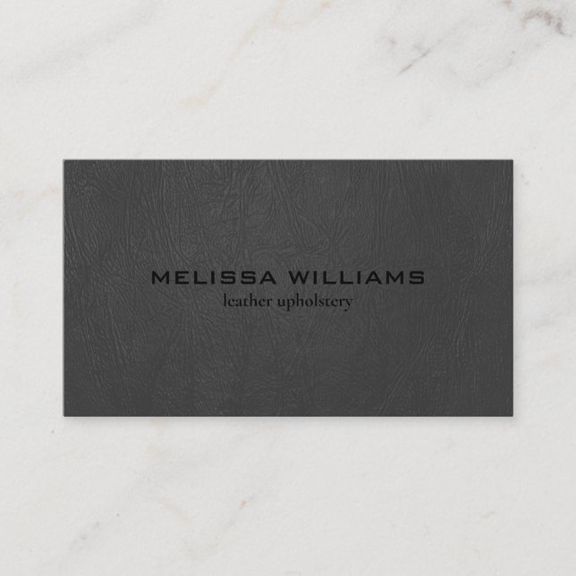 Carte De Visite Texture en cuir gris foncé (Devant)