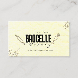 Carte De Visite Texture en papier recyclé Brown Restaurant Boulang