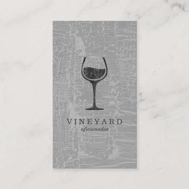 Carte De Visite Texture Gris avec verre à vin (Devant)