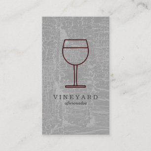 Carte De Visite Texture Gris avec verre à vin