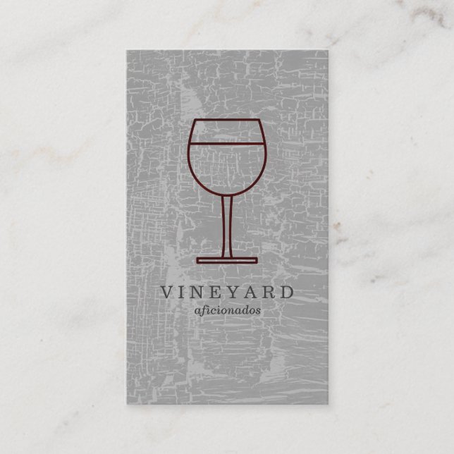 Carte De Visite Texture Gris avec verre à vin (Devant)
