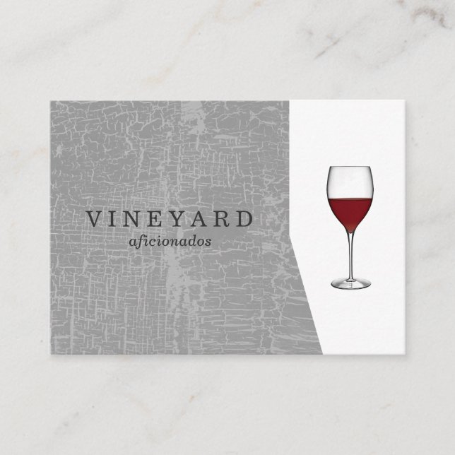 Carte De Visite Texture Gris avec verre à vin (Devant)