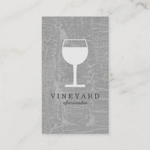 Carte De Visite Texture Gris avec verre à vin