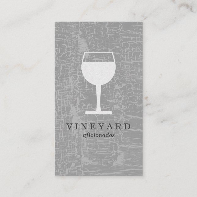 Carte De Visite Texture Gris avec verre à vin (Devant)
