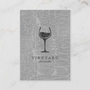 Carte De Visite Texture Gris avec verre à vin