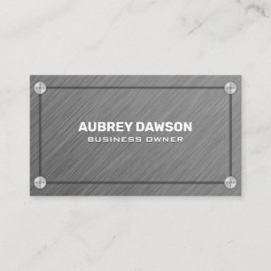 Carte De Visite Texture gris métallique   Vis