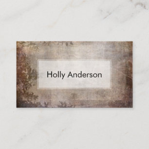 Carte De Visite Texture Grunge Rustique Marrons Chauds avec Feuill