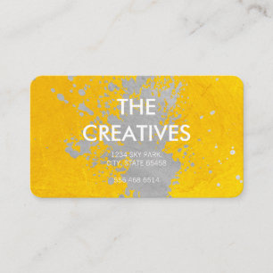 Carte De Visite Texture Jaune Brosse Artistique Expressive