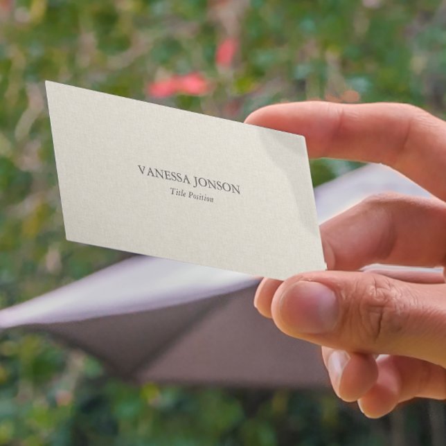 Carte De Visite Texture Lin Crème Légère (Créateur téléchargé)