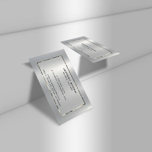 Carte De Visite Texture métallique gris argenté personnalisée