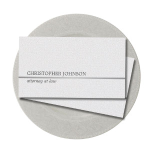 Carte De Visite Texture minimaliste White Faux Silver Line Attorne