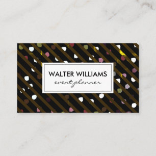 Carte De Visite Texture moderne des bandes et des points